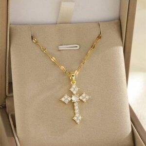 Elegant Gold Cross Pendant Necklace